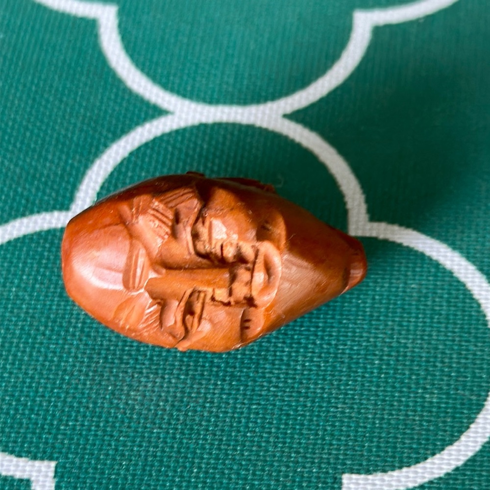 Prayer bead hand carved from a nut very old Buddha